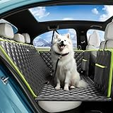 pecute Hundedecke Auto Rückbank mit Harter Unterseite 133 * 62 cm,2025 Verbesserte Materia, 3-in-1 Sitzvergrößerung & Sitzbezüge & Hundegitter, wasserdichte & Anti-Kratz, Sofa Textur, bis zu 150 kg