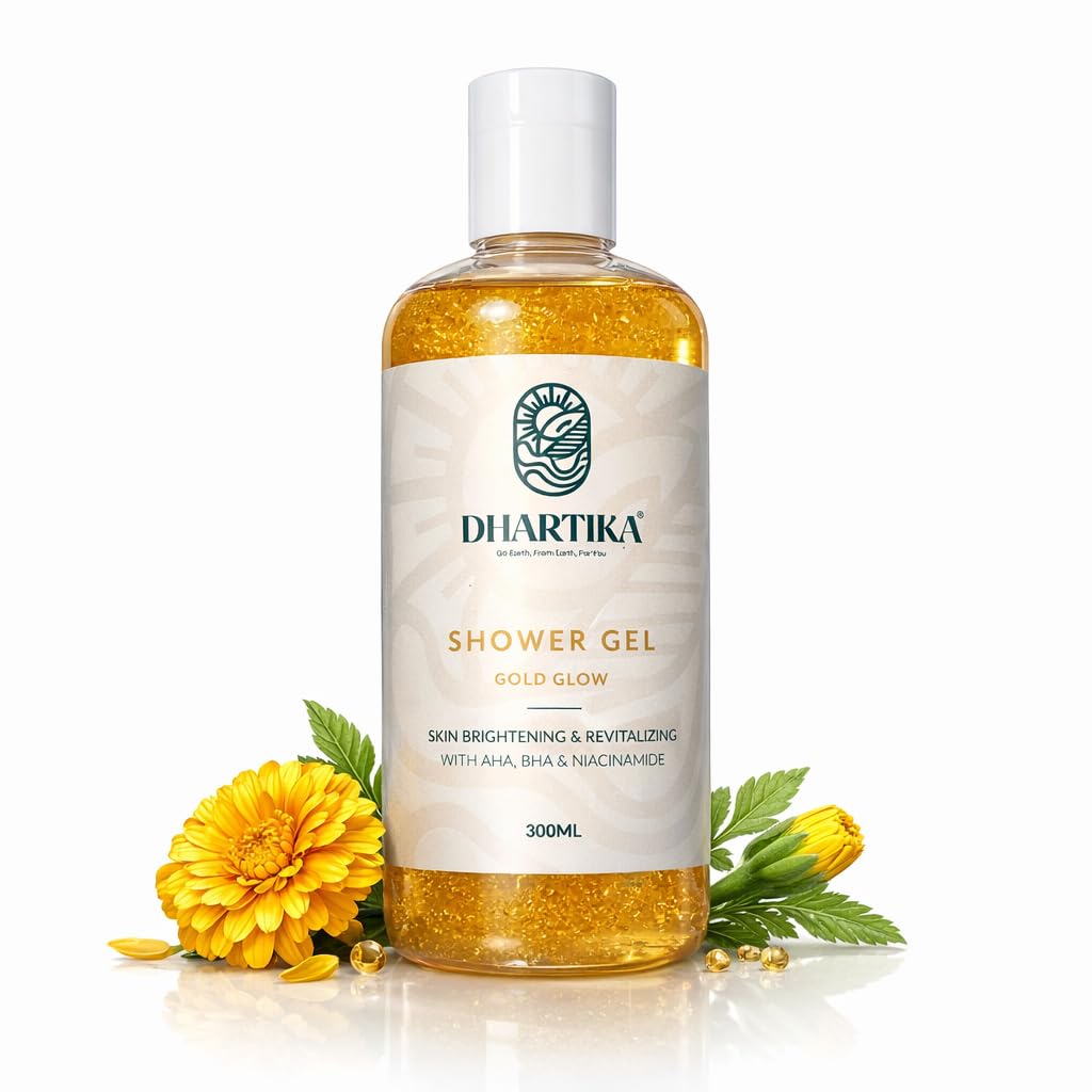 Dhartika Gold Glow Shower Gel | AHA ,BHA & Niacinamide Infused Body Wash for Men & Women | Fights Spots, Blemishes & Pigme... - Review, Price and Buying Guide