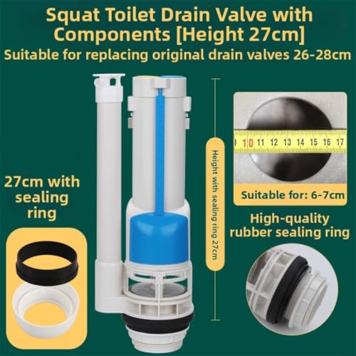 Válvula de drenaje dividida para inodoros Hock pieza de repuesto 26-28cm 3