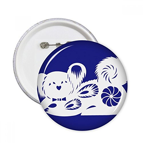 Badge rond Chien du zodiaque Année de la Chine DIYthinker en taille L