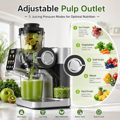 WETIE Cold Press Juicer, 3-in-1 Juicer Machines with 99% High Juice Yield - image 3