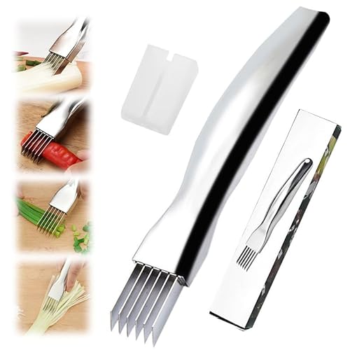 Shred Silk The Knife, 2024 New Stainless Steel Chopped Green Onion Knife, Kitchen Slicing Tool Cutter for Vegetables Onion Garlic, Household Multifunctional Food Slicer Gadget (1pc) -  FANSUIT, LE12043030-QX-QCQ-LCX-02