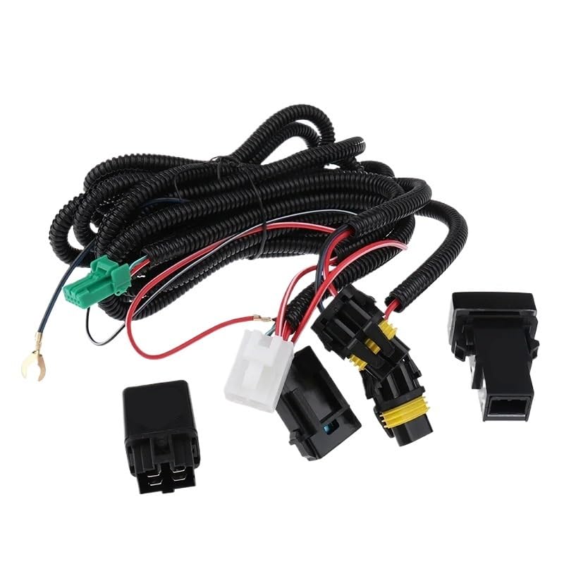 1 PCS Interruptor de luz antiniebla Arnés de cableado Cable Indicadores L*/ED Interruptor 12V 40A Relé H11 Arnés de cableado de luz antiniebla Enchufes