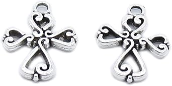 Antique Silver Plated Jewelry Making Charms Suppliers Wholesale CW6I8V Cross