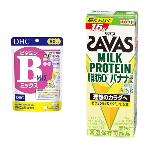 DHC �y�Z�b�g�����z �r�^�~��B�~�b�N�X 90���� (180��)+SAVAS(�U�o�X) MILK PROTEIN ���b0 �o�i�i���� 200ml×24�{ ���� �~���N�v���e�C��