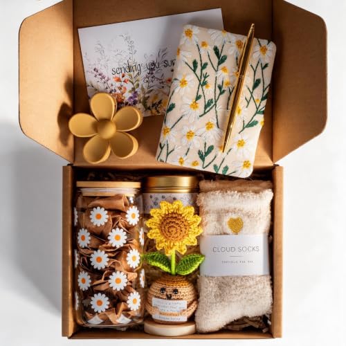 Birthday Gifts for Women, Self Care Gifts Baskets for Women Teen Gifts, Sending Sunshine Sunflower Care Package for Girls, Friendship, Her, Mom, Sister, Best Friend, Coworker - Image 3