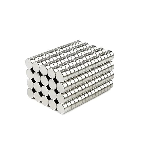 FsjDuwj ネオジム磁石 強力マグネット 8×2mm (直径8mm×厚さ2mm) 100個セット - 小型薄い丸型冷蔵庫マグネット オフィス学校キッチン用品から分子模型・ガンダムプラモ向上クラフトモデルに最適 (ぎんいろ100個,8mm*5mm)