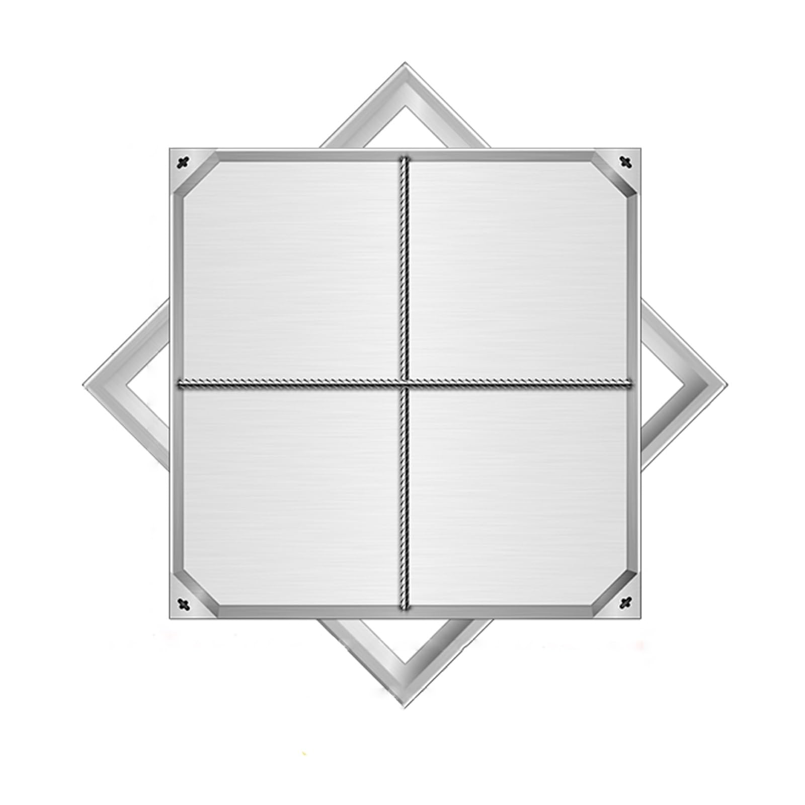 Copertura quadrata per pozzetto in acciaio inox, copertura impermeabile per scolo per cortile, vialetto e sentiero, 30 x 30 x 5 cm, soluzione di accesso all'aperto durevole