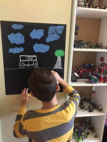 Miniatura 7 de Rollo de papel de contacto de pizarra  17.3 x 78.7 pulgadas (6.5 pies)  5 tizas incluidas  Papel de tiza autoadhesivo extraíble DIY pizarra adhesiva