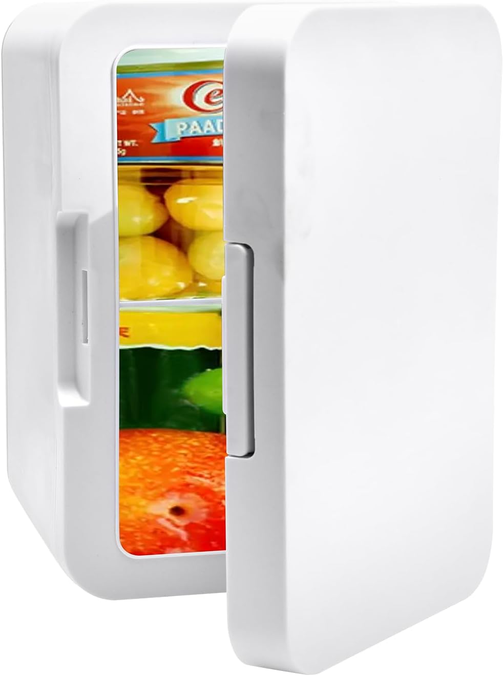 ROSEBIBI Mini Portable Compact Personal Fridge Cools & Heats, 8 Liter Capacity Chills Twelve 12 oz Cans, 100% Freon-Free & Eco Friendly, Includes Plugs for Home Outlet & 12V Car Charger, White