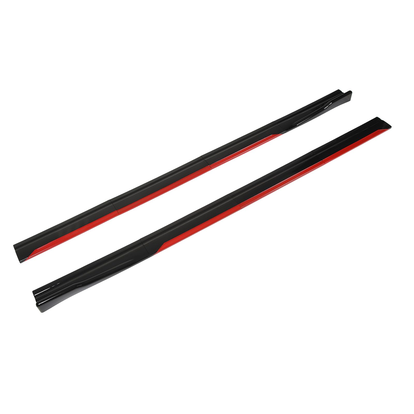 Lot de 8 Jupes Latérales de Voiture, élégant Rouge et Noir Brillant, Kit de Carrosserie de Panneau D'aile D'extension de Séparateur de Lèvre Latérale pour Seat