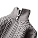 Boys Zipper Sweater Mock Neck Knitted Cardigan Kids Full Zip up Cable-Knit Relaxed-Fit Classic (Light Ashy, 6-7 Years)