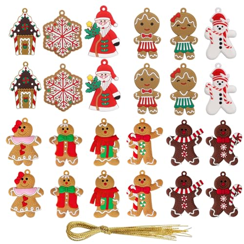24 Stück Lebkuchenmann Deko Weihnachten – Gingerbread Man...