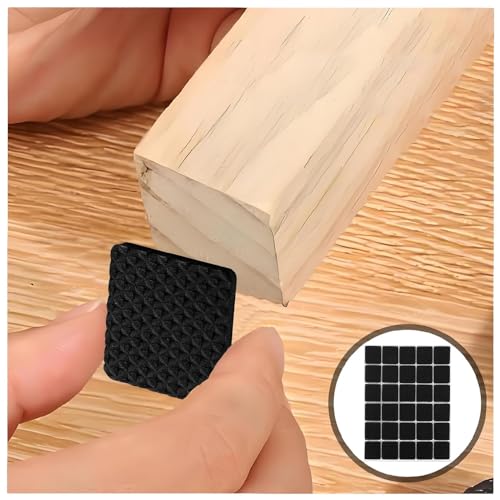 Lot de 12 patins en caoutchouc antidérapants, extra épais et durables, inodores, pour pieds de table, chaises, résistants aux rayures, autocollants et absorbant les chocs (noir) – vue 7