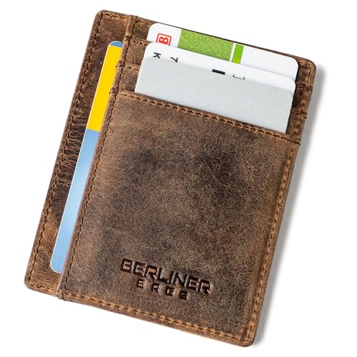 Image of BERLINER BAGS Slim Leather Front Pocket Wallet Men Karl, Gift Box - Brown