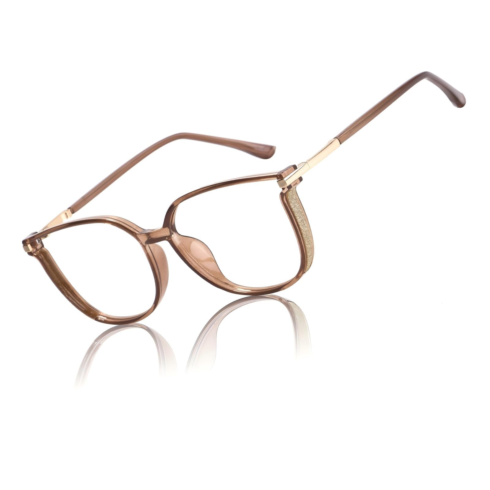 PRIVOZA Medium Cat-eye Blue Light Glasses for women TR90 Computer Reading/Game/Mobile Phone Glasses Blue Light Blocking Glasses Fashion Woman Glasses(Champagne)