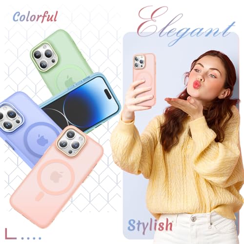 Image of YENAPOON for iPhone 14 Pro Max Case, Matte Magnetic Phone Case, Pink