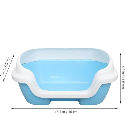 Miniatura 2 de Caja de arena abierta para gatos con lado alto, bandeja de arena para gatos, inodoro para gatitos con cuchara de tamizar, arena extraíble