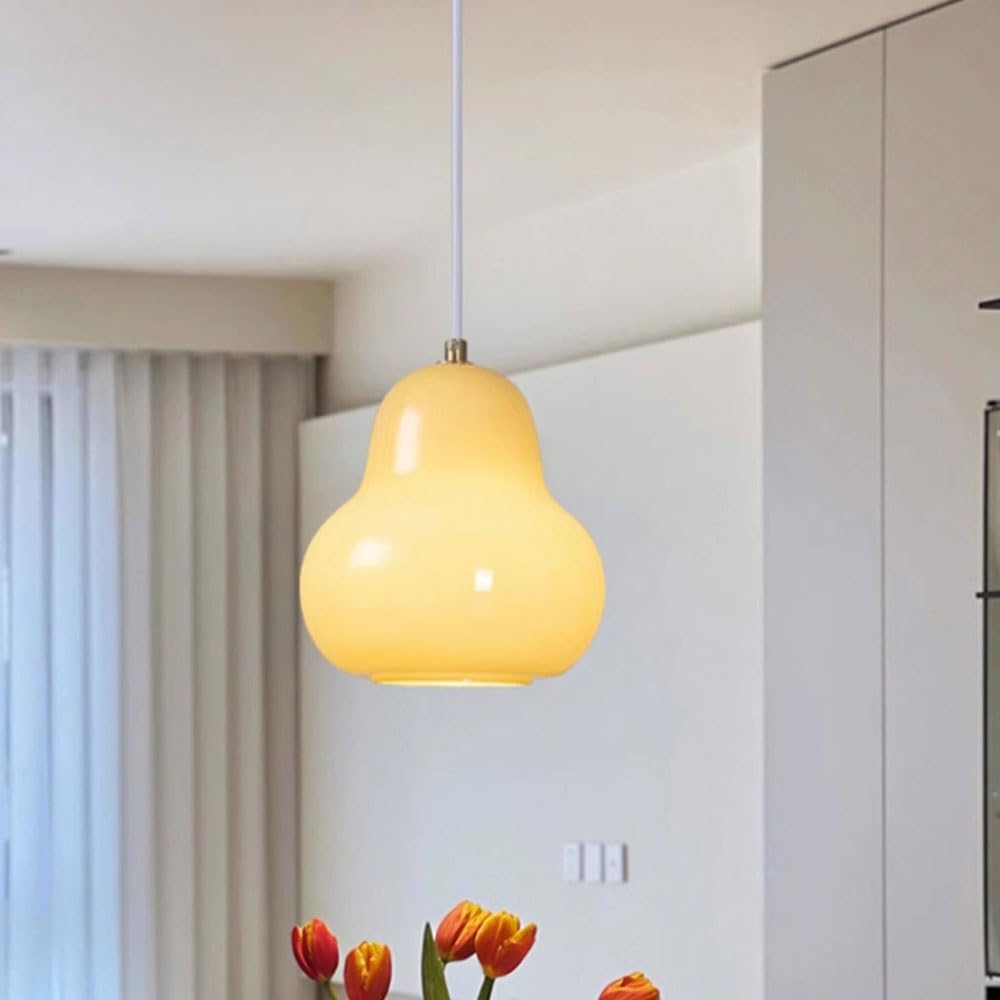 Lampe suspendue de chevet E26 contre l'éblouissement en verre de lait opaque pour chambre