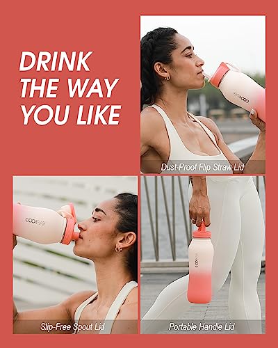 Image of Coolflask 32 oz Water Bottle Insulated Slim Series Stainless Steel