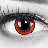 Lenti a contatto colorate rosse con porta lenti a contatto - morbide comode da indossare e ideali per Halloween Manga Anime Cosplay o Carnevale senza correzione Angel Demone Vampiro Meralens