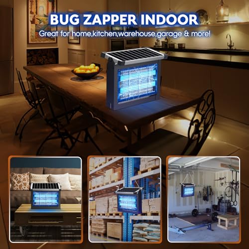Solar Bug Zapper 4500V Waterproof Mosquito Zapper Fly Traps Outdoor Patio - image 7
