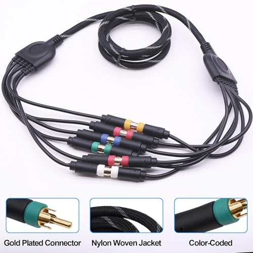 Cable YPbPr RCA extensor de vídeo componente 6 RCA macho a hembra para adaptador HDMI 5