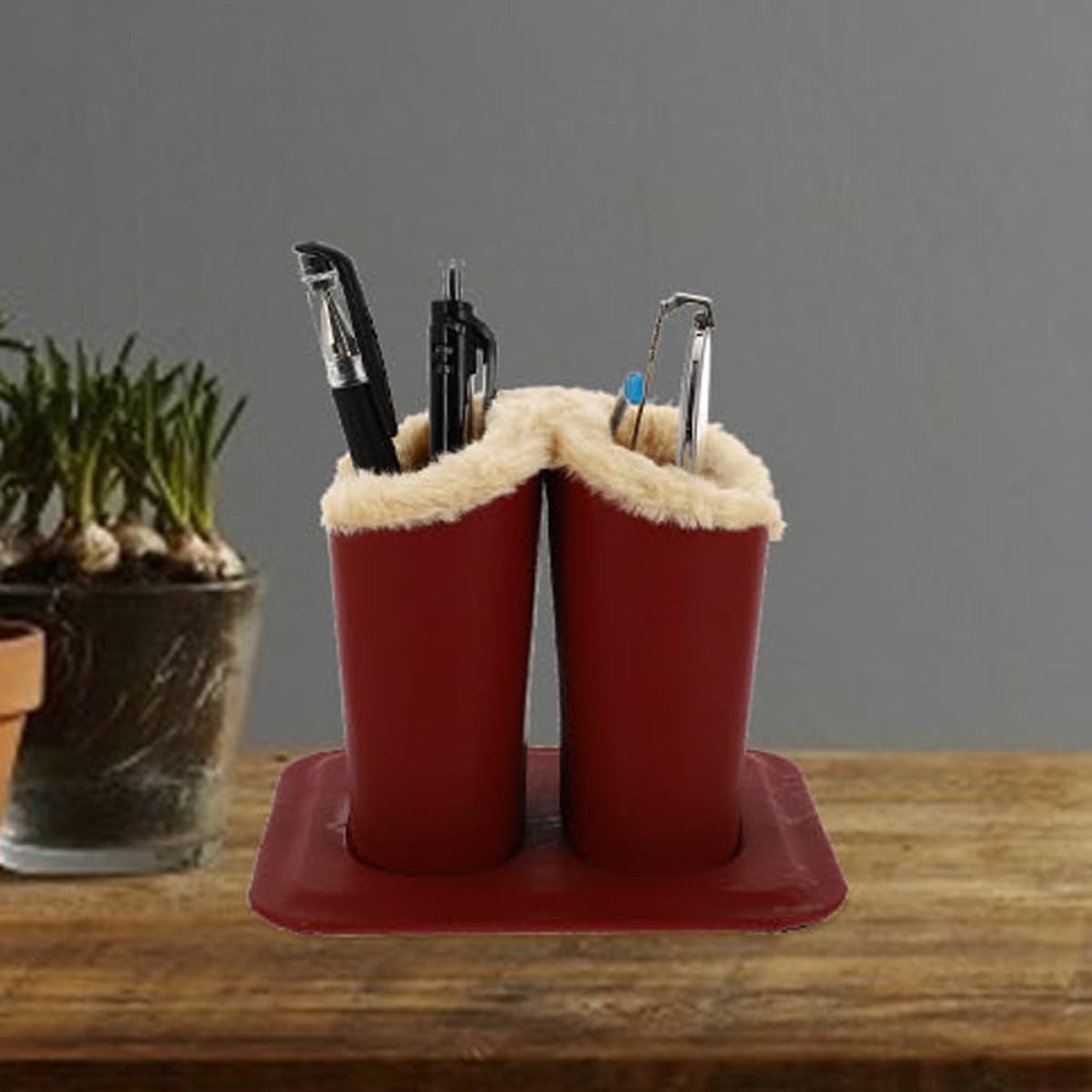 Unomor Eyeglass Holder Stand Double-compartment Glasses Case for Plush Storage and Display