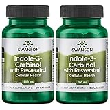 Swanson Indole-3-Carbinol with Resveratrol - I3C Supplement Promoting Cellular Protection - Natural...