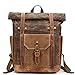 Produktbild CHQ Oil Wax Wasserdichter Rucksack Hit Color Große Kapazität Retro Outdoor Herren Tasche Canvas Bag Reiserucksack, Coffee (Braun) - CHQ565621144