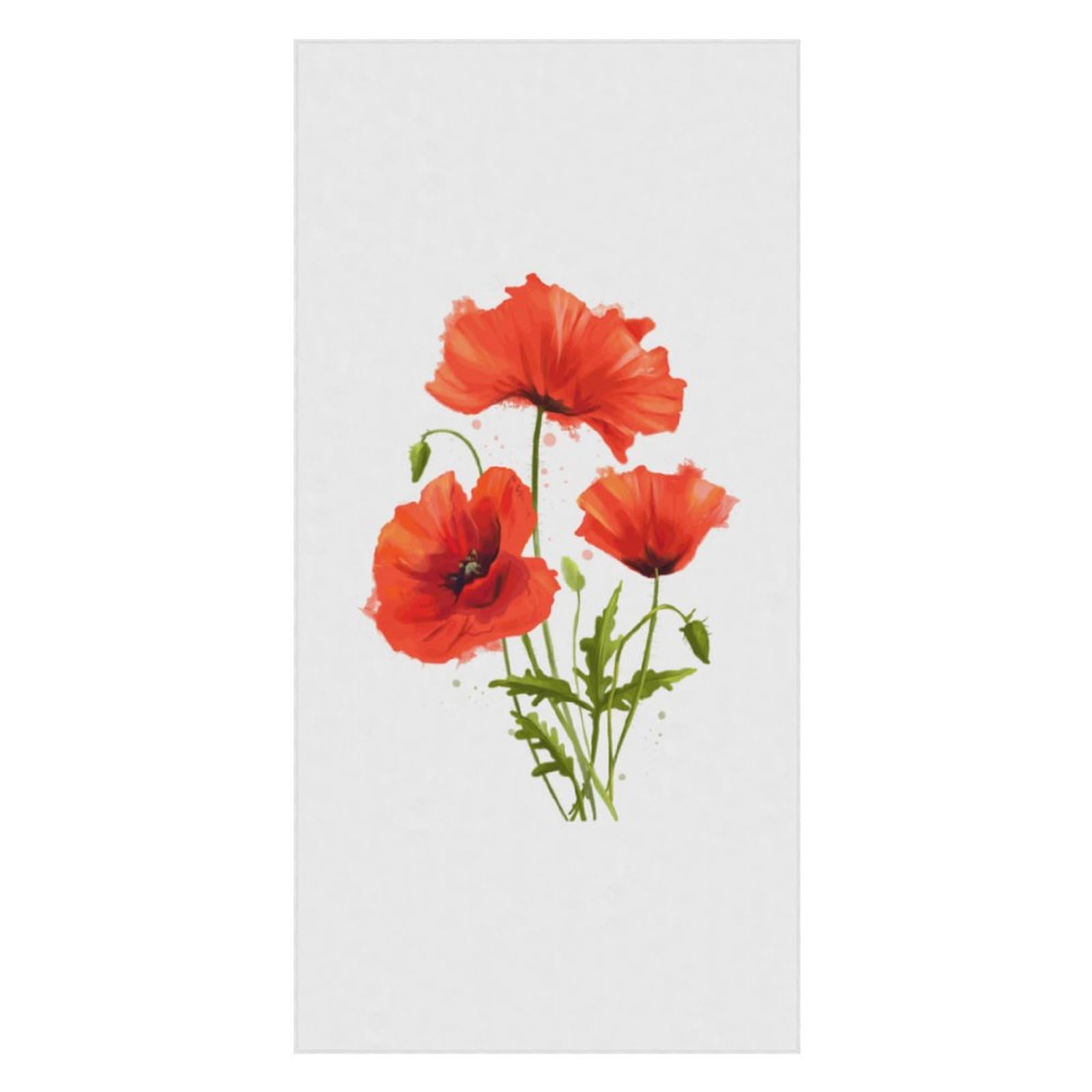 LWORZIIB Beach Towel, Red Poppy Bath Towel, Pool Towel Great for Gym Swimming 80 X 160cm
