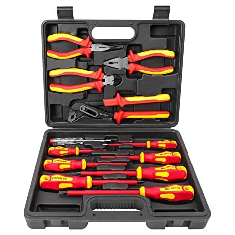 BILITOOLS Insulated Screwdriver & Pliers Set, 1000V Electrical Tools for Electrician Magnetic Phillips Slotted Pozidriv Tips Cover