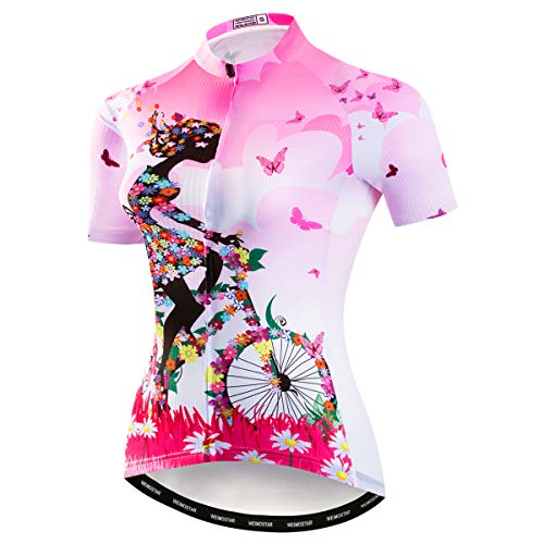 Women's Cycling Jersey, Breathable Cycling Shirts MTB Jersey Quick Dry High Elasticity Bicycle Tops S-XXL