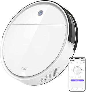 OKP K5 Robot Vacuum Cleaner, 2500 Pa Suction, Autonomy of 120min, Precise Obstacle Avoidance, 4 Cleaning Modes, Self-Charg…