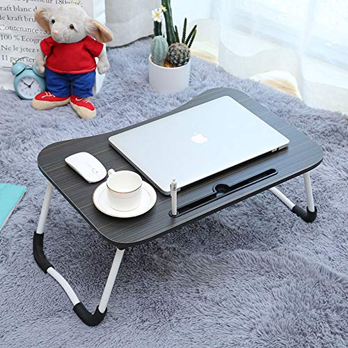 Big seller Mesa para Ordenador Tabla Plegable de la Cama de la Bandeja de la Cama del Ordenador portátil de la Tabla del Cuaderno del Escritorio del Soporte portátil del 100% (Color : Negro)