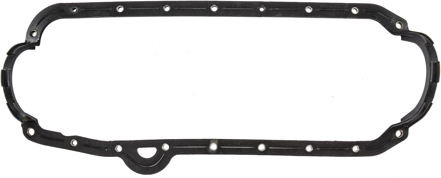 JEGS One-Piece Oil Pan Gasket | Fits 1955-1979 Small Block Chevy Engines | Washable & Reusable | Left Hand/Driver Side Dipstick | Uses Thick Front Seal