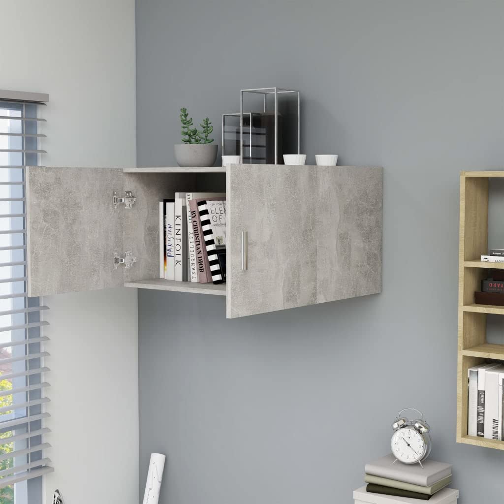 Solivagant Wandschrank Betongrau 80 x 39 x 40 cm Holzwerkstoff, Möbel,Regalsysteme,Wandregale, 16.8 kg-802799