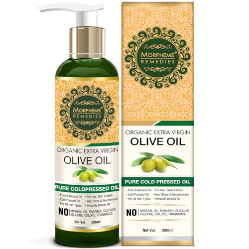 Image of Morpheme Remedies Organic Extra Virgin Cold Pressed Olive Oil, 200ml - Pack of 2