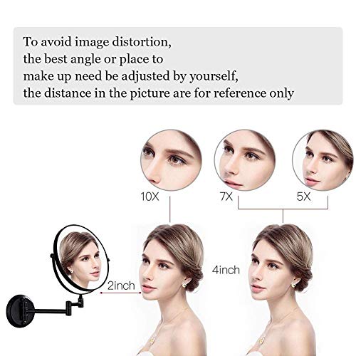 Miroir de maquillage mural extensible JCAKES 8 pouces rond - 8