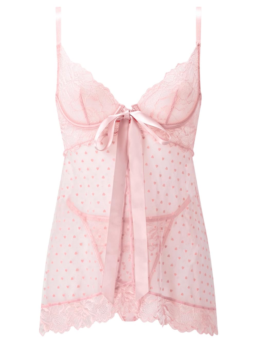 Ann Summers Women's Pale Pink Bon Bon Babydoll Set