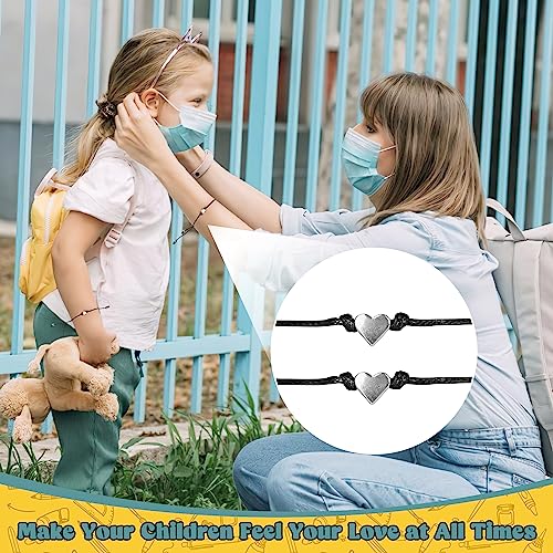 Image of Back to School Supplies, First Day of Kindergarten Bracelet, Back to School Bracelet Mommy and Me, Prek Matching Wish Bracelets Set, Adjustable Bracelet for Boys Girls Gifts Stuff Bulk