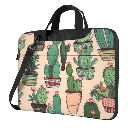 Maletín ligero para ordenador portátil con asa y correa de cactus unisex
