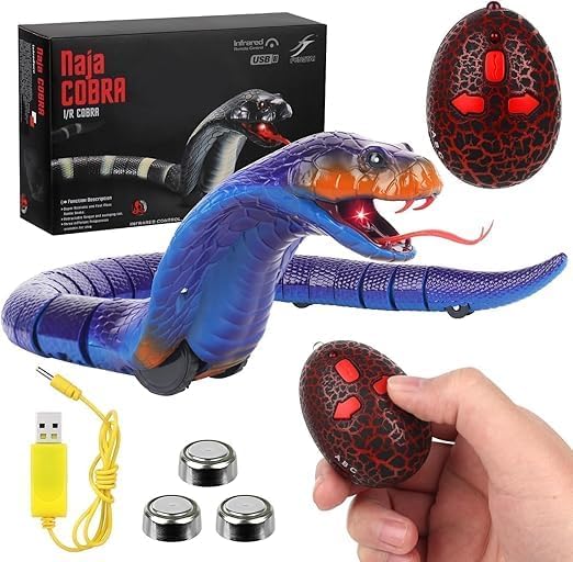 Remote Control Snake Toy, RC Realistic Cobra Joke Trick Prank, Electric Controlled Snake for Cat Pet, Kid's Boy's Adult's Funny Birthday Gift-image-17