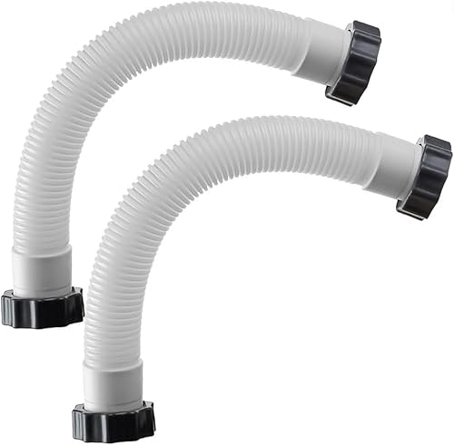 Daaxing 16 Inch Pool Sand Filter Pump Hose,Interconnecting Hose with Nuts for Intex Filter Pump Brine System&Sand Filter,Pool Accessories (2PCS)