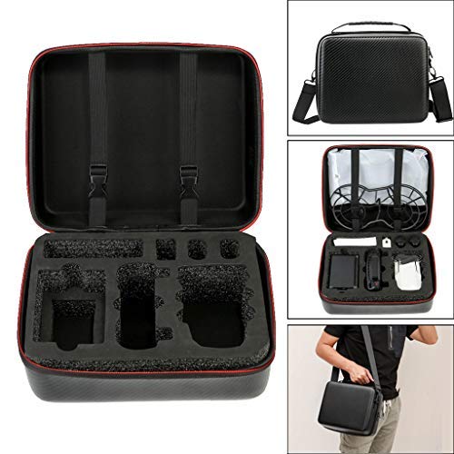 Preisvergleich Produktbild Luccase Doppelreißverschluss Nylontasche 27x14x22cm wasserdichte Schwarz Aufbewahrungstasche Tragbare Schulter Langlebige Handtasche Kompatibel mit DJI Mavic Mini