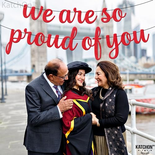 Image of KatchOn, Felt We are So Proud of You Banner - 8 Feet, No DIY | Congratulations Banner 2026, Red Graduation Decorations Class of 2026 | Red We are So Proud of You Sign for Graduation Decorations 2026