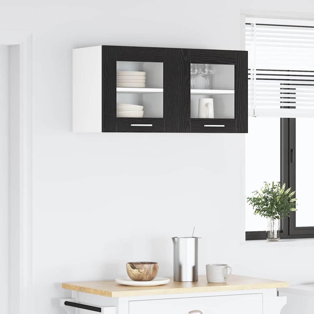 Moderner Hängeschrank in Schwarz Eichen-Optik 40 x 31 x 40 cm aus Holzwerkstoff mit viel Stauraum, praktisches modern Küchenzubehör für eine organisierte Küche
