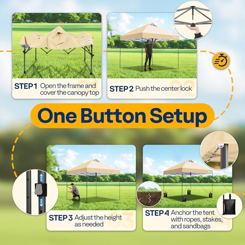 Image of VIVOHOME 10x10ft Pop Up Canopy Tent One Push Setup