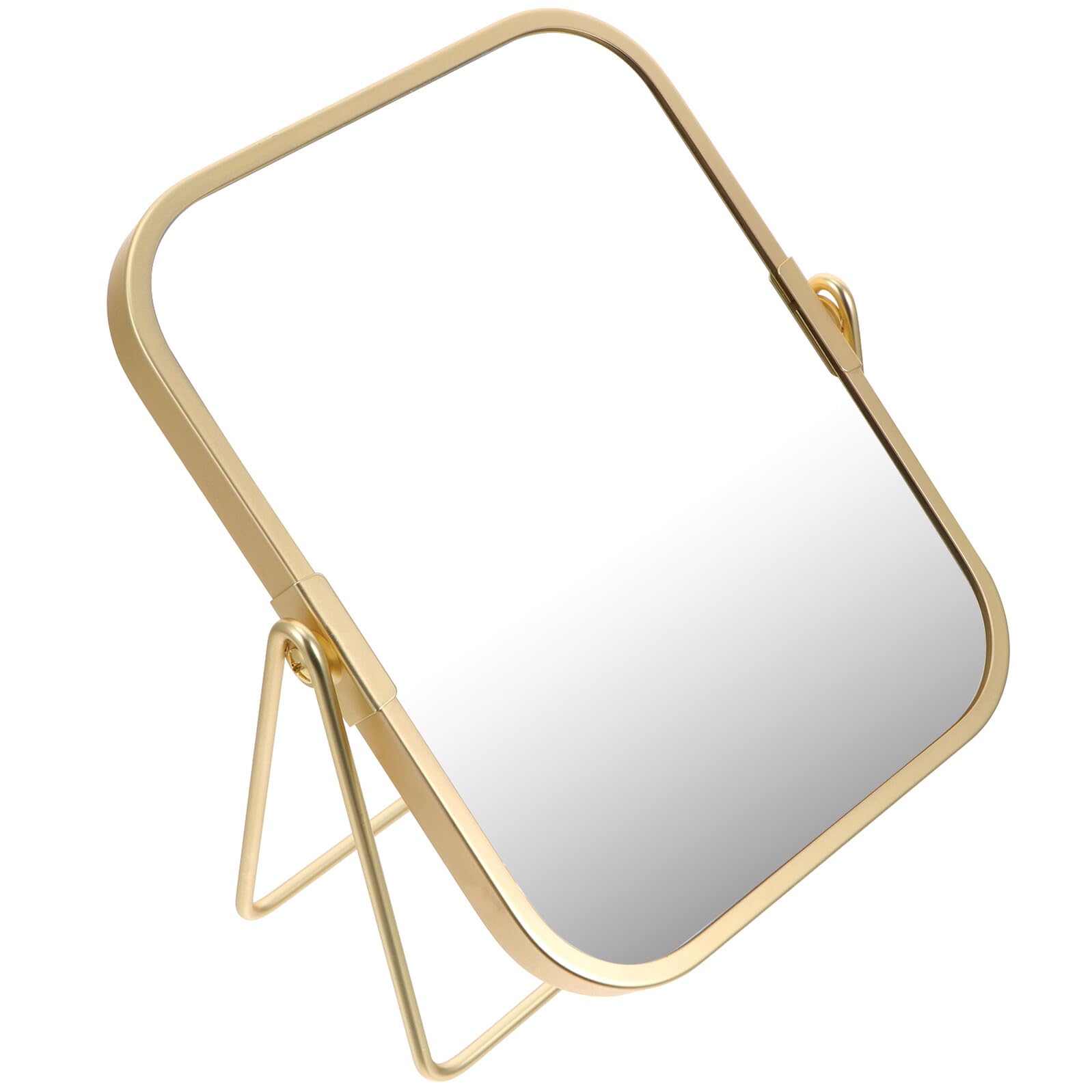 Miroir de maquillage de table double face en métal doré pivotant Alipis