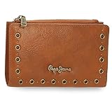 Pepe Jeans Camper Billetero con monedero Marrón 17x10x2 cms Piel sintética
